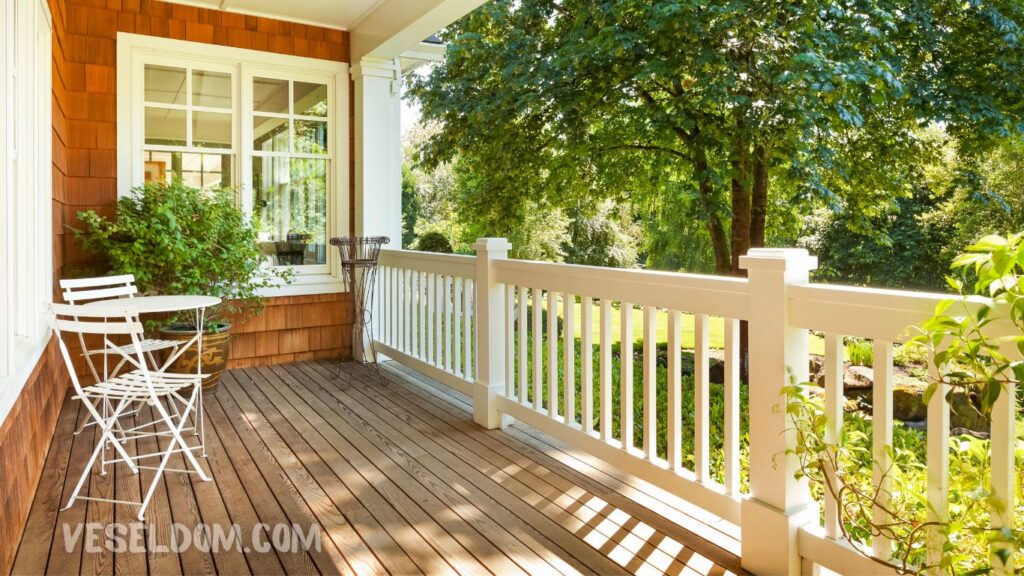 Creating a landscape design near the porch of the house