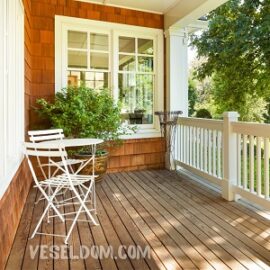 Creating a landscape design near the porch of the house